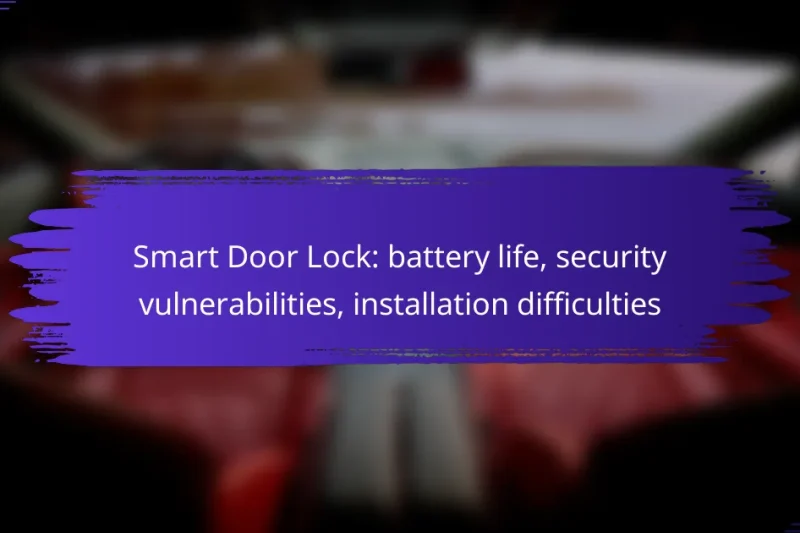 Smart Door Lock: battery life, security vulnerabilities, installation difficulties