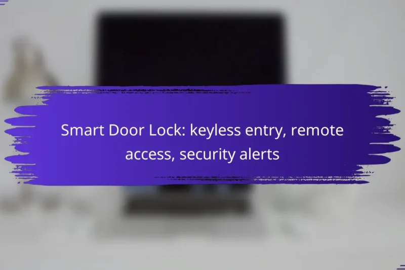 Smart Door Lock: keyless entry, remote access, security alerts