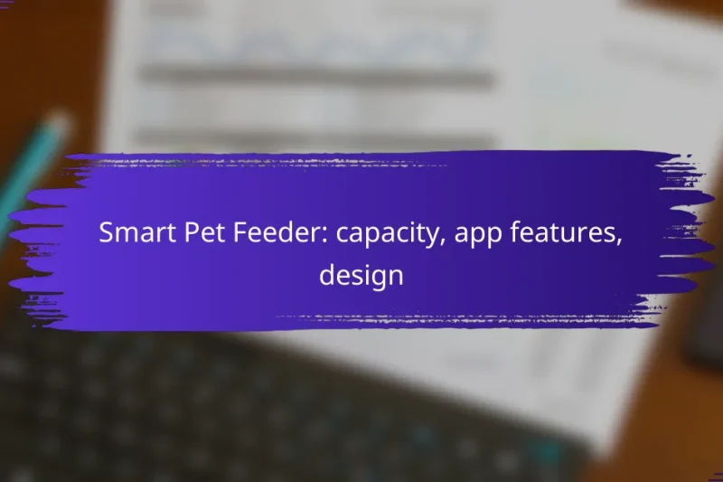 Smart Pet Feeder: capacity, app features, design