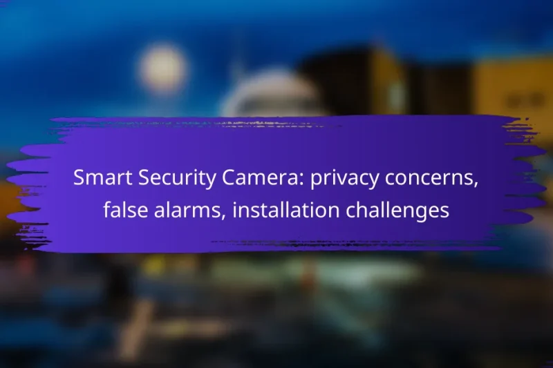 Smart Security Camera: privacy concerns, false alarms, installation challenges