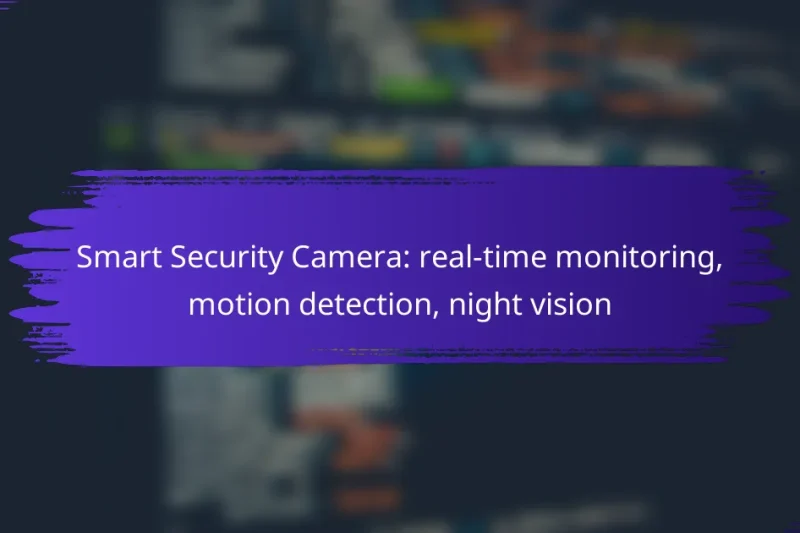 Smart Security Camera: real-time monitoring, motion detection, night vision
