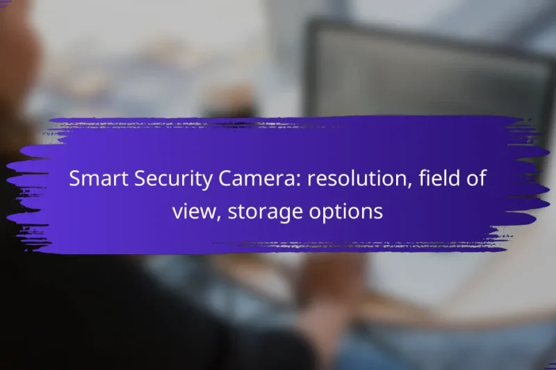 Smart Security Camera: resolution, field of view, storage options