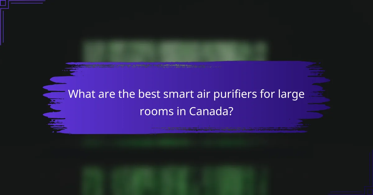 What are the best smart air purifiers for large rooms in Canada?