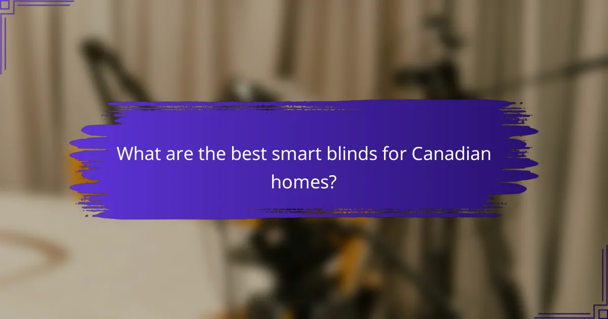 What are the best smart blinds for Canadian homes?