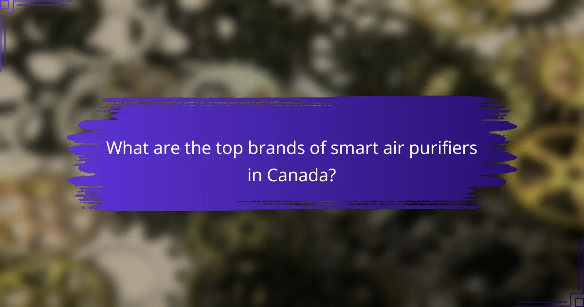 What are the top brands of smart air purifiers in Canada?